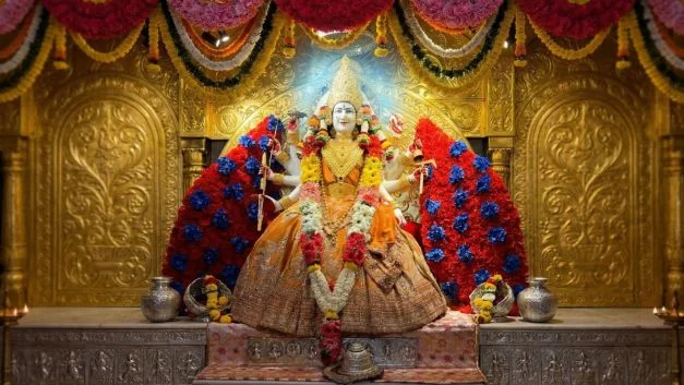 Ambika nikita temple surat navratri celebration diyas and bhajans