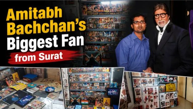 Meet Amitabh Bachchan’s Biggest Fan In Surat Amitabh bachchan biggest fan in surat showcases rare collection of 7000 photos and movie posters dedicated to big b.