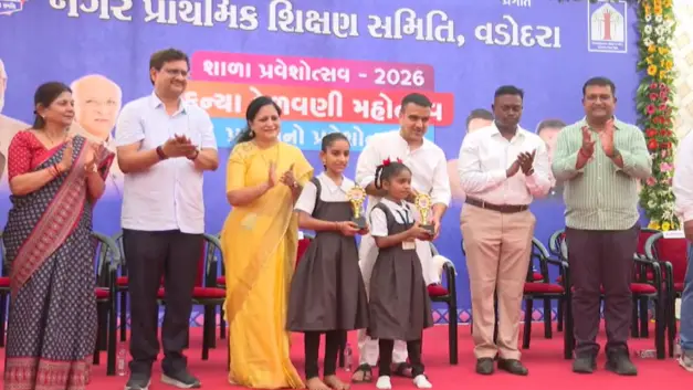 Harsh Sanghavi Calls For Nurturing Good Citizens During Vadodara School Enrollment Festival Harsh sanghavi in vadodara