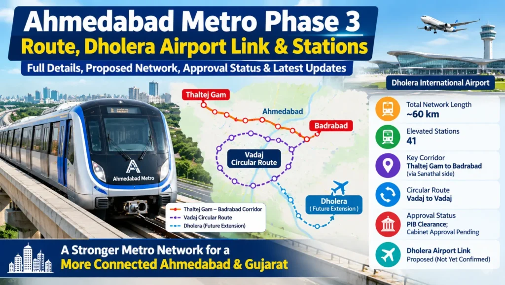 Ahmedabad metro phase 3: route, stations, dholera airport link and latest approval status