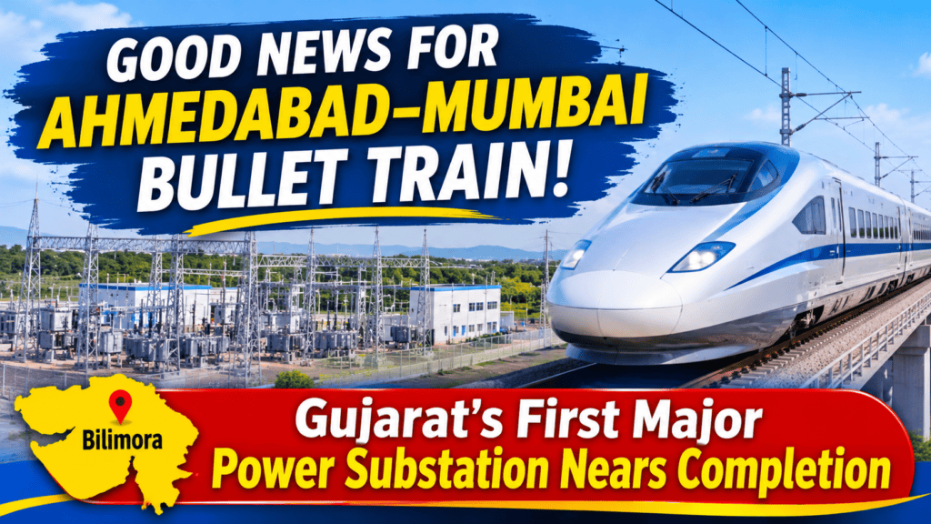 Good News For Ahmedabad-Mumbai Bullet Train Project: First Major Substation Nears Completion In Gujarat Good news for ahmedabad-mumbai bullet train project: first major substation nears completion in gujarat